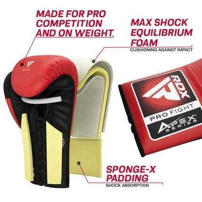 RDX APEX Competition/Fight Lace Up Boxing Gloves