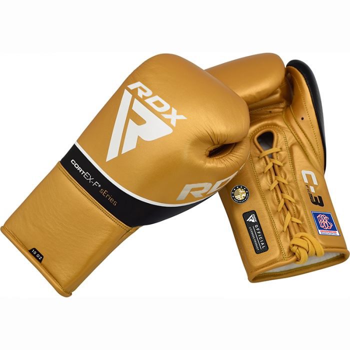RDX C3 Fight Lace Up Leather Boxing Gloves